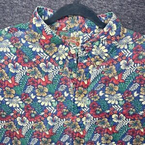 Reyn Spooner Commemorative Classics Hawaiian Shirt XXL Blue Floral Hibiscus Mens